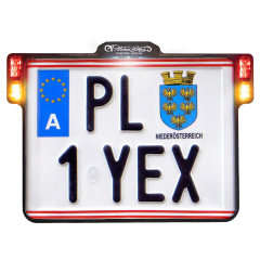 Kennzeichenhalter3in1 W/Tl Ch A - All-Inn 2.0 Chrome Lic Plate W/Led Beleuchtung Brk & hinten (A)
