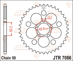 Ritzel hinten 48t 530 Zinc - Jtr7086.48z hinten Ersatz Ritzel 48 Teeth 530 Pitch Natural C49 High Vergaser Steel