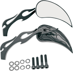 Tropfenf&ouml;rmige Flame-Spiegel mit geformtem Spiegelarm