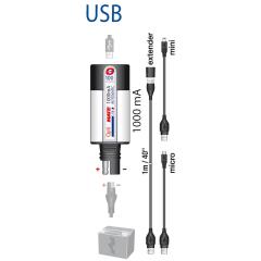 USB Ladegerät mit Batteriemonitor, SAE Stecker (Nr. 100), 2400mA